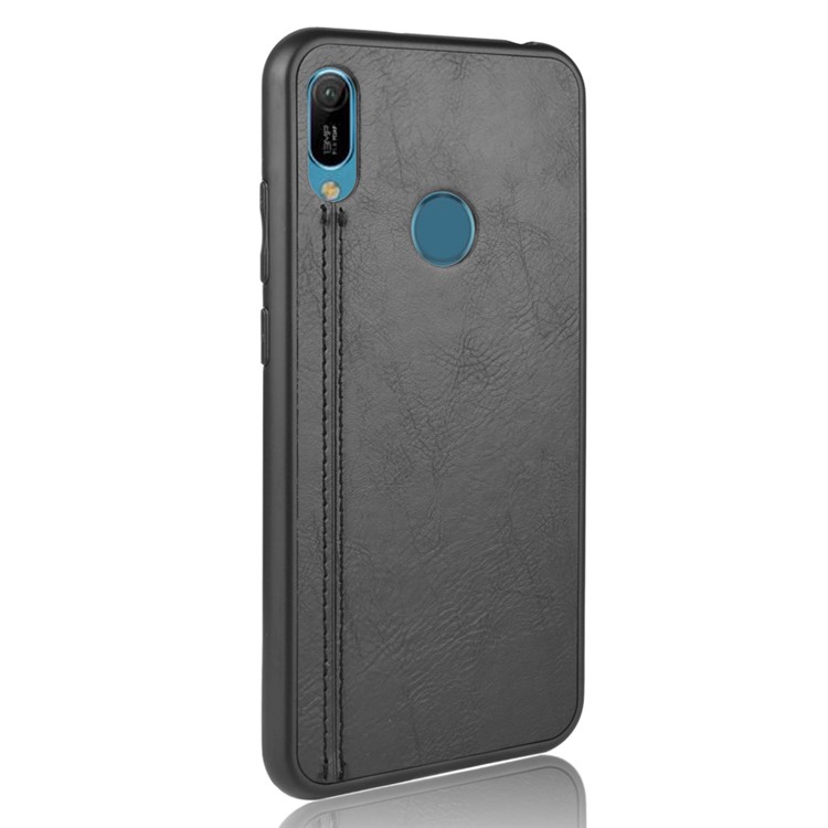 Cuir Enduit PC + TPU Couvrant Pour Huawei Y6 Pro (2019) / Y6 (2019, Avec Capteur D'empreinte Digitale) / Premier Y6 (2019) - Noir-4
