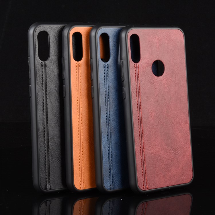 Cuir Enduit PC + TPU Couvrant Pour Huawei Y6 Pro (2019) / Y6 (2019, Avec Capteur D'empreinte Digitale) / Premier Y6 (2019) - Noir-8
