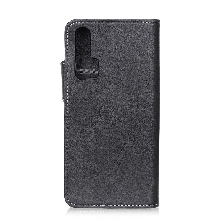 S-shaped Cowhide Texture Flip Leather Stand Wallet Phone Shell for Huawei nova 6 - Black-3