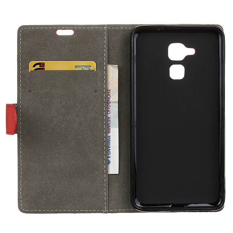 For Huawei Honor 5c / GT3 Flip Wallet Leather Stand Phone Case - Red-3