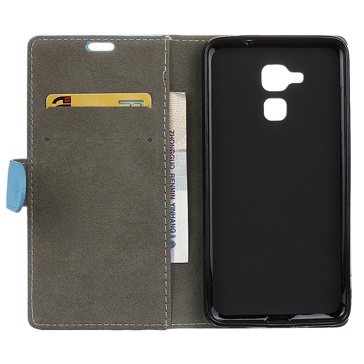 For Huawei Honor 5c / GT3 Card Holder Leather Stand Shell - Blue-3