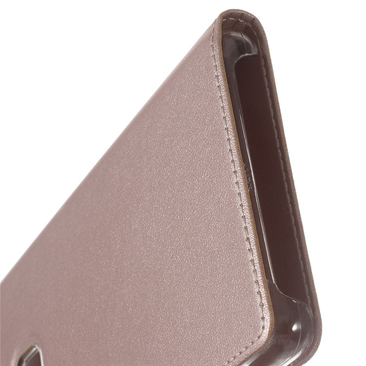Plastic Dual Window Leather Flip Shell Cover for Huawei P9 Lite - Rose Gold-7