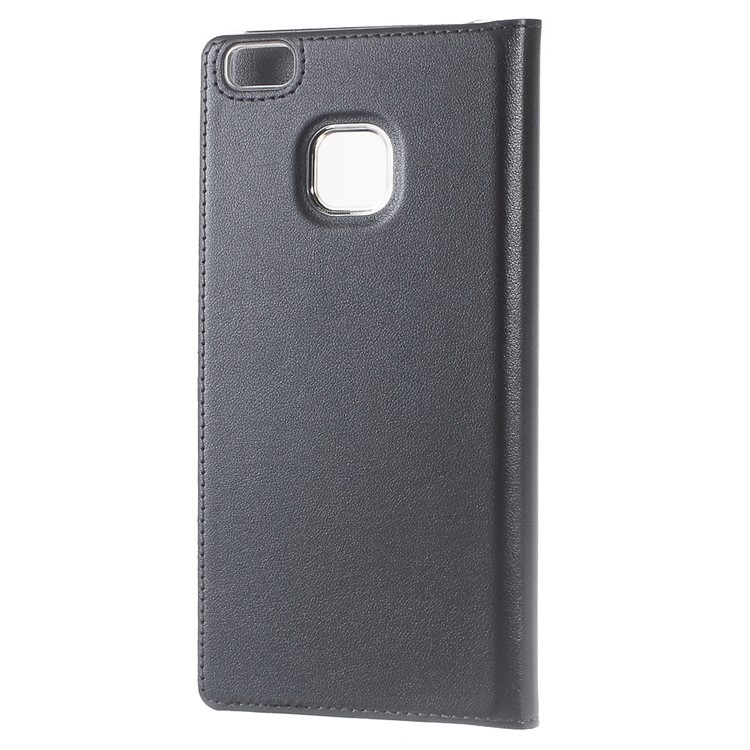 Plastic Dual Window Leather Protective Case Cover for Huawei P9 Lite - Grey-2