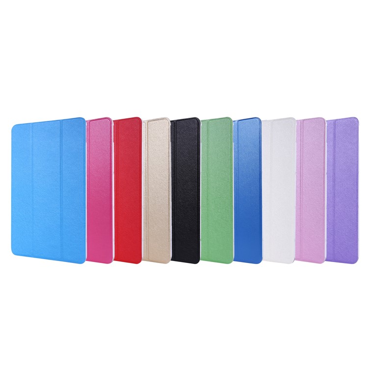Silk Texture Tri-fold Stand Leather Case for Huawei MatePad Pro - Dark Blue-11