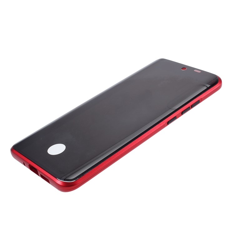 For Huawei P30 Pro Anti-peep Magnetic Metal Frame + Tempered Glass Covering - Red-5