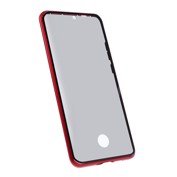 For Huawei P30 Pro Anti-peep Magnetic Metal Frame + Tempered Glass Covering - Red-6