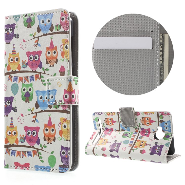 Wallet Leather Stand Case for Huawei Y3II / Y3 II - Multiple Owls-1