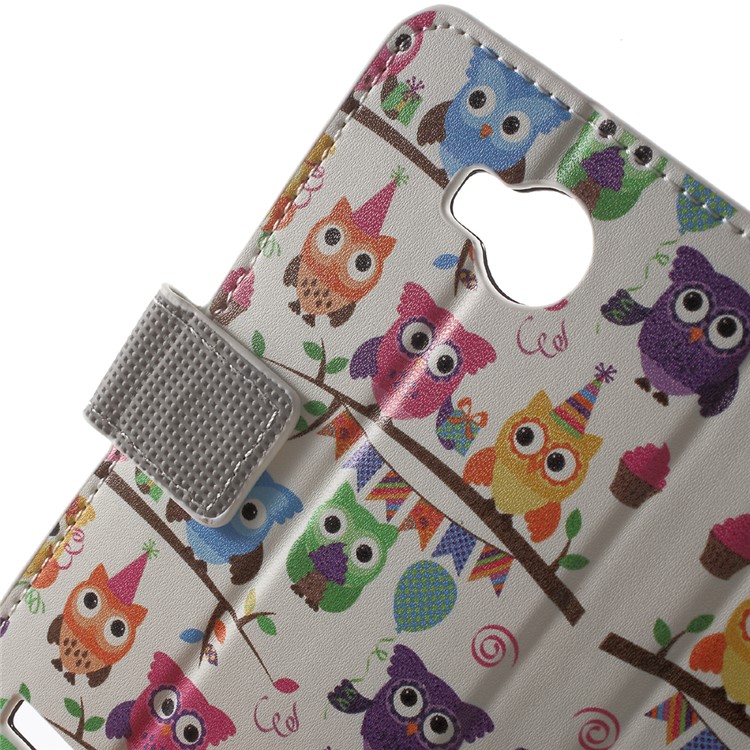 Wallet Leather Stand Case for Huawei Y3II / Y3 II - Multiple Owls-6