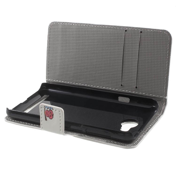 Leather Stand Case with Card Slots for Huawei Y3II / Y3 II - Owls and Flowers-10