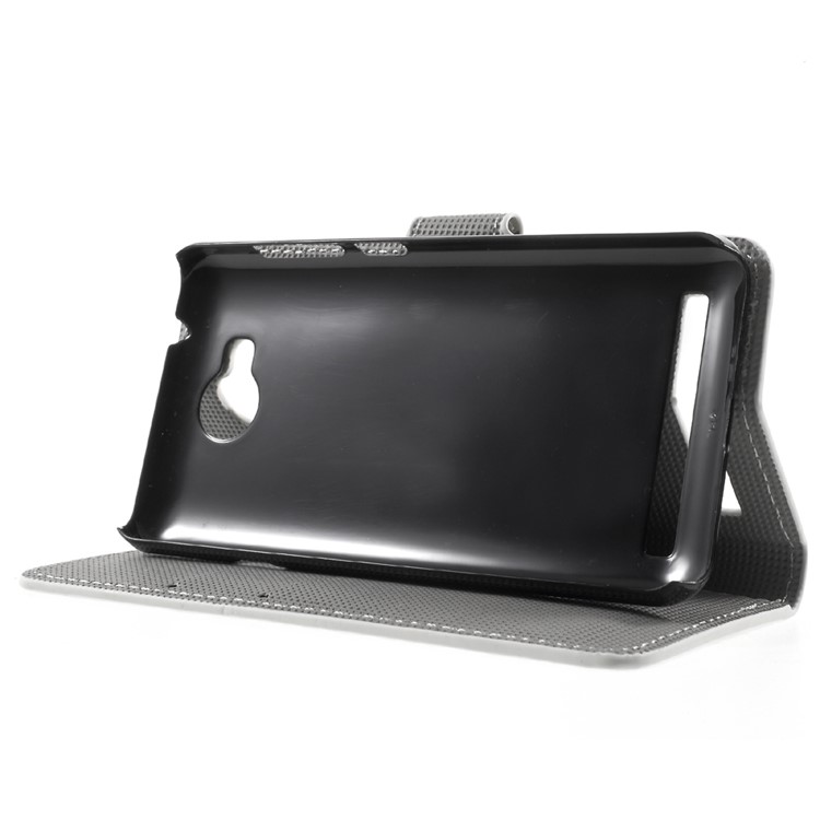 Leather Stand Cover with Card Slots for Huawei Y3II / Y3 II - Plum Blossom-3