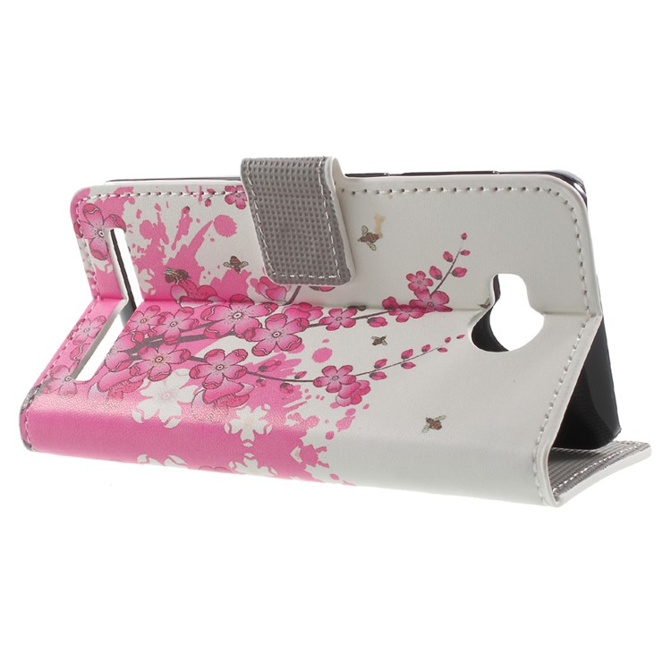 Leather Stand Cover with Card Slots for Huawei Y3II / Y3 II - Plum Blossom-4