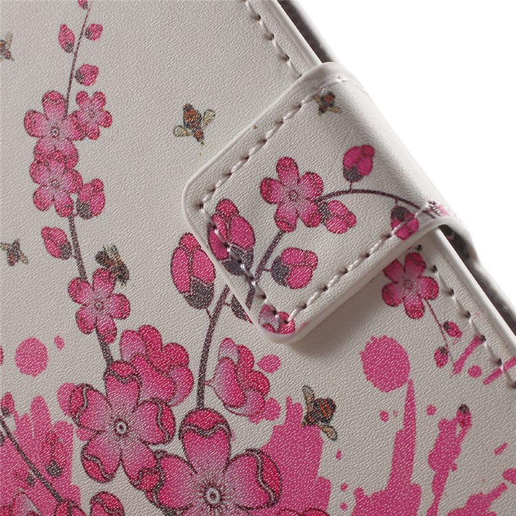 Leather Stand Cover with Card Slots for Huawei Y3II / Y3 II - Plum Blossom-7