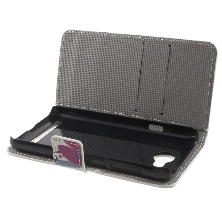 Phone Leather Stand Case for Huawei Y3II / Y3 II - Purple Flowers-10
