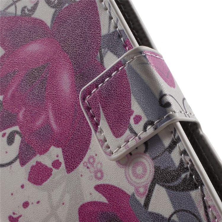 Phone Leather Stand Case for Huawei Y3II / Y3 II - Purple Flowers-7