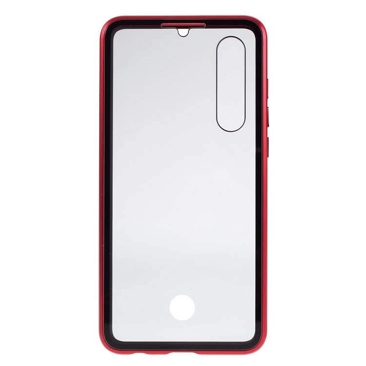 Anti-peep Metal Frame + Tempered Glass Protective Case for Huawei P30 - Red-2