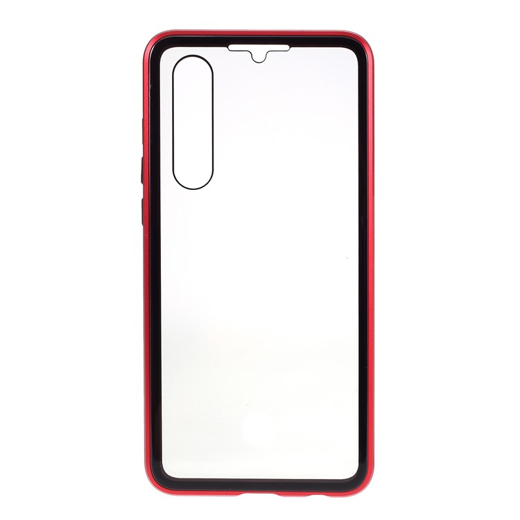 Anti-peep Metal Frame + Tempered Glass Protective Case for Huawei P30 - Red-4