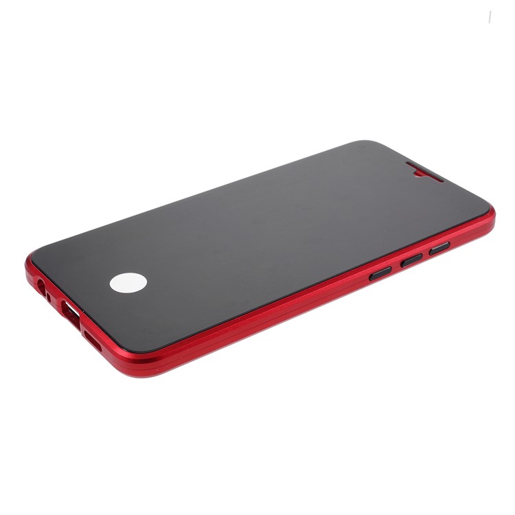 Anti-peep Metal Frame + Tempered Glass Protective Case for Huawei P30 - Red-5