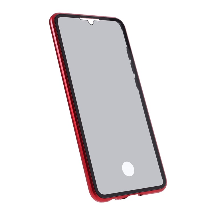 Anti-peep Metal Frame + Tempered Glass Protective Case for Huawei P30 - Red-7