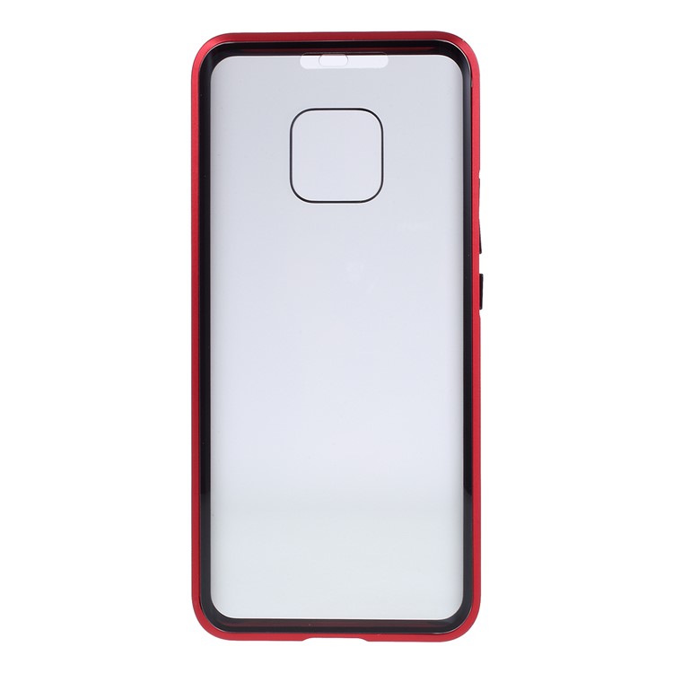 For Huawei Mate 20 Pro Anti-peep Magnetic Metal Frame + Tempered Glass Shell - Red-3