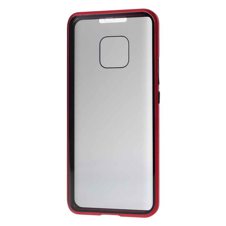 For Huawei Mate 20 Pro Anti-peep Magnetic Metal Frame + Tempered Glass Shell - Red-4