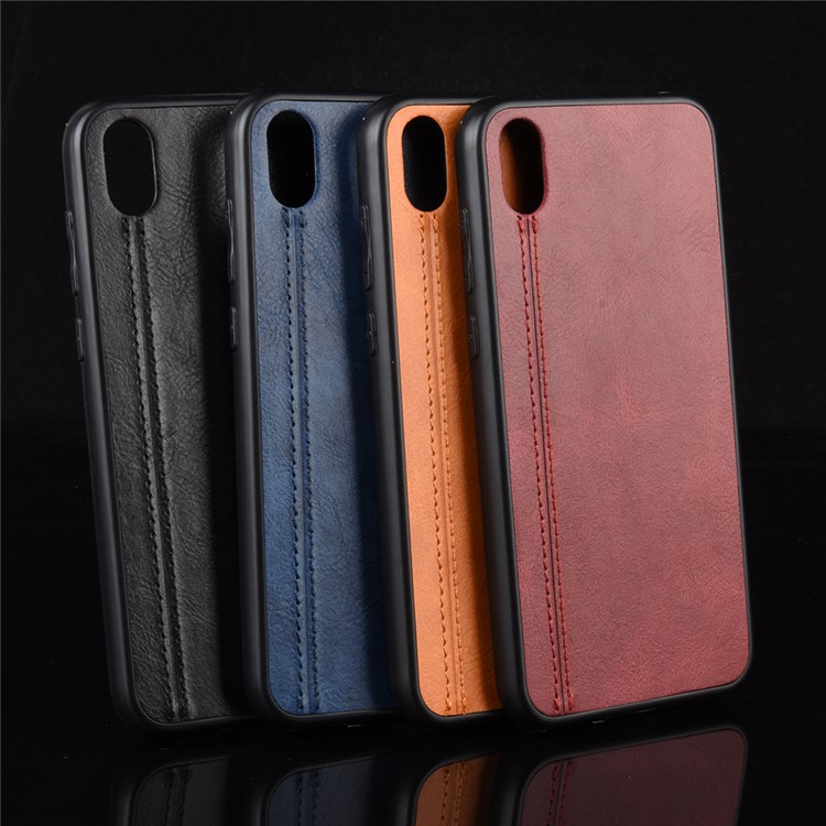 Couro Revestido Caso PC + TPU Para Y5 Huawei (2019) / 8S Honra / Nobre Y5 (2019) - Preto-8