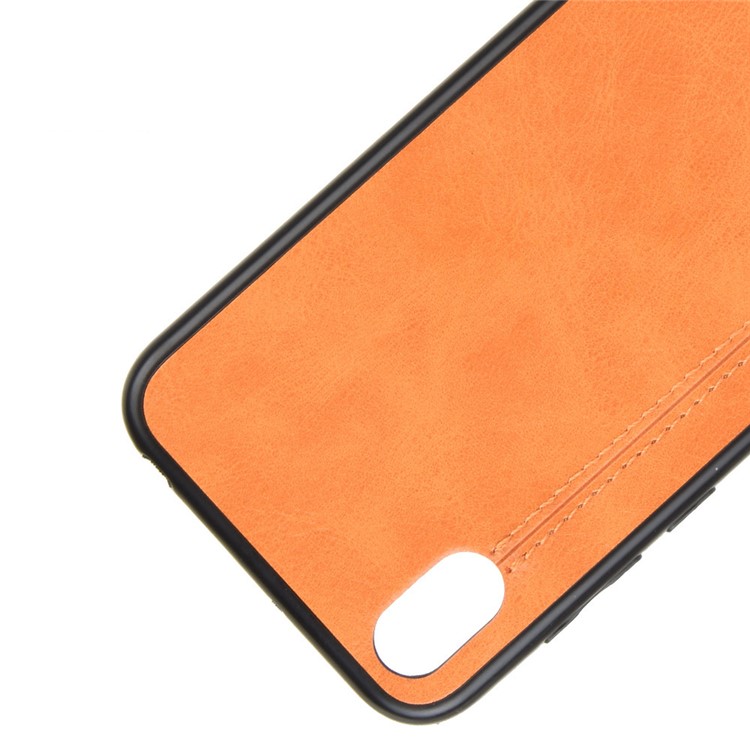 Couro Revestido Caso PC + TPU Para Y5 Huawei (2019) / 8S Honra / Nobre Y5 (2019) - Amarelo-2