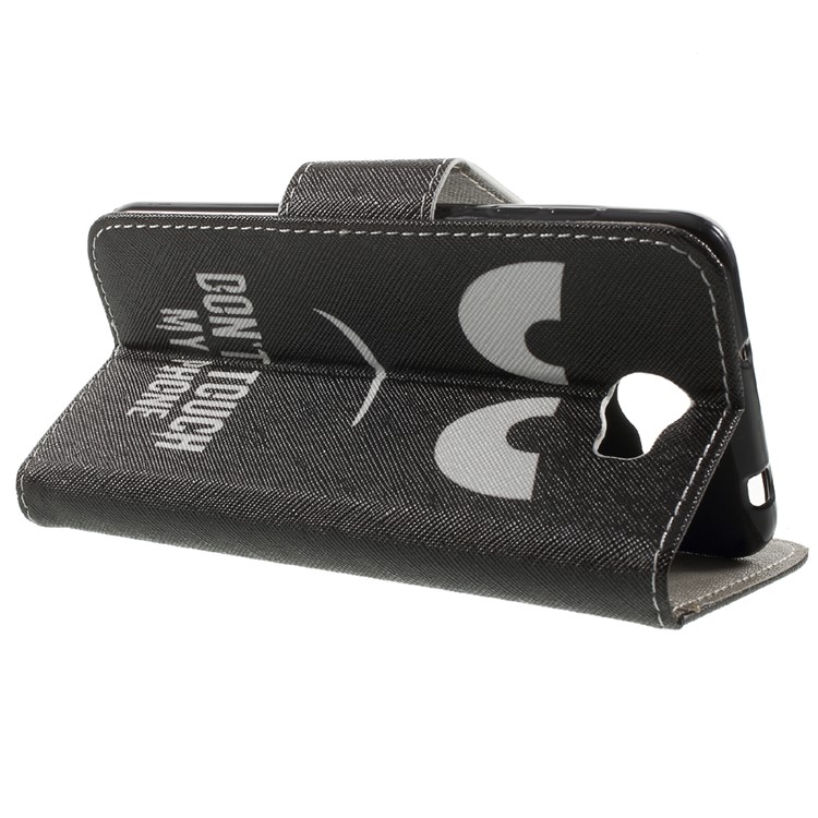 Patterned Leather Wallet Stand Cover for Huawei Y5II / Y5 II - Do Not Touch My Phone-3