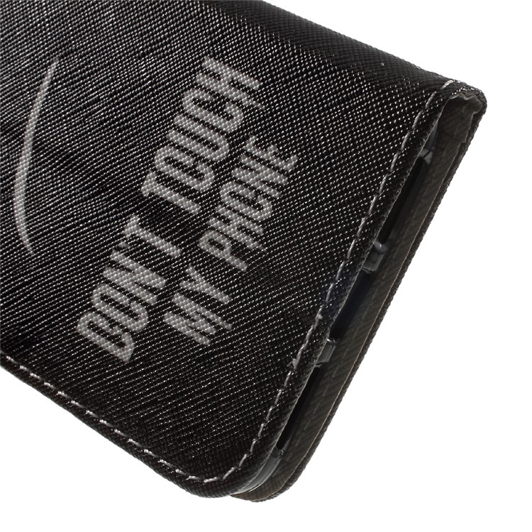 Patterned Leather Wallet Stand Cover for Huawei Y5II / Y5 II - Do Not Touch My Phone-8