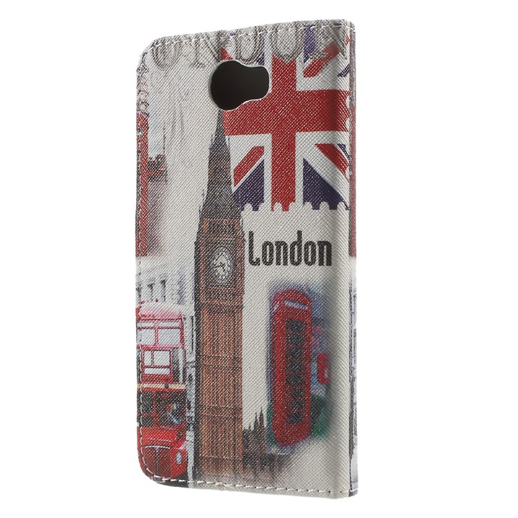Patterned PU Leather Case for Huawei Y5 II / Y5II - Union Jack and London Big Ben-2