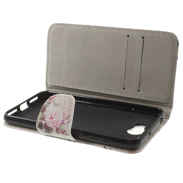 Patterned Leather Cover Card Holder for Huawei Y5II / Y5 II - Postcard Style Eiffel Tower-9