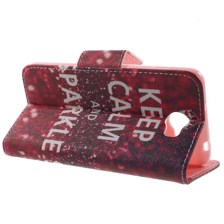 Patterned Wallet Leather Case Cover for Huawei Y5II / Y5 II - Keep Calm and Sparkle-3