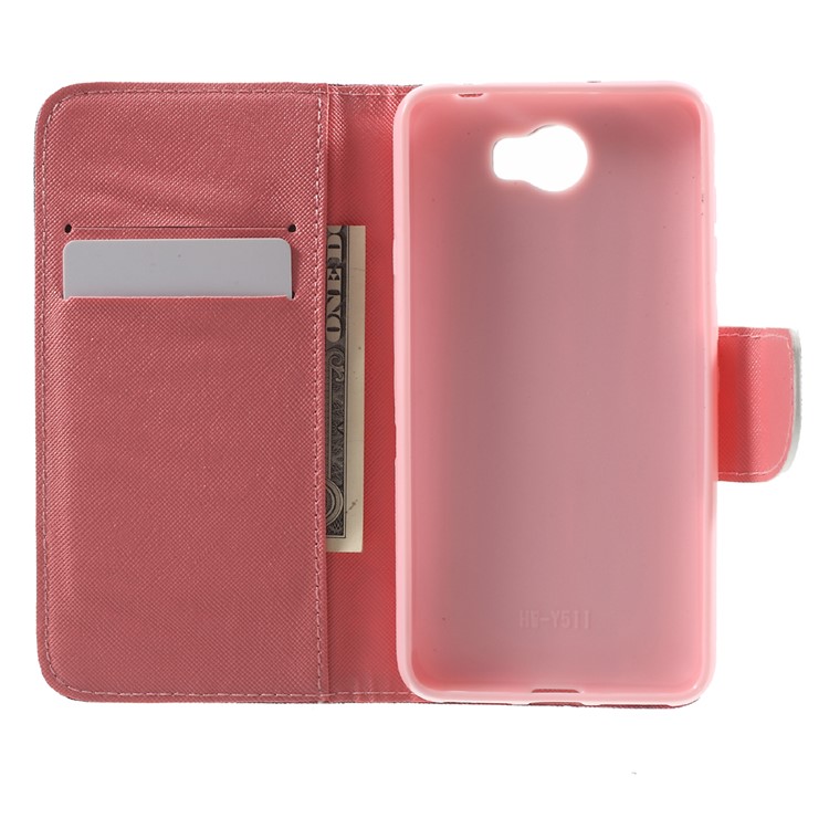 Patterned Wallet Leather Case Cover for Huawei Y5II / Y5 II - Keep Calm and Sparkle-4