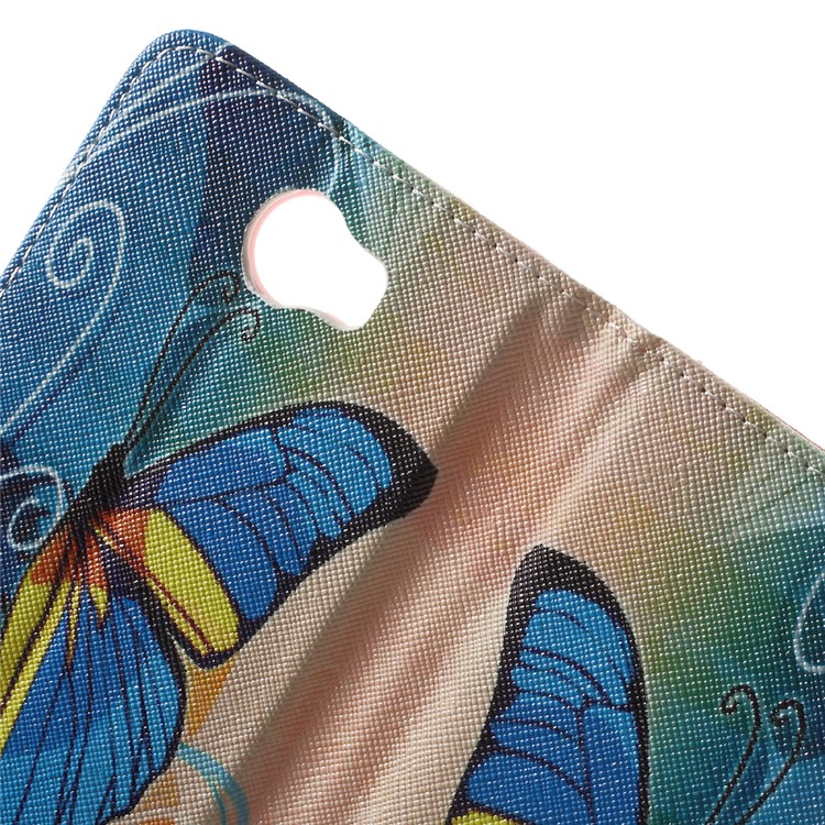 Patterned Leather Case with Wallet Slots for Huawei Y5II / Y5 II - Beautiful Butterfly-6
