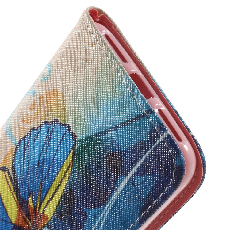 Patterned Leather Case with Wallet Slots for Huawei Y5II / Y5 II - Beautiful Butterfly-8