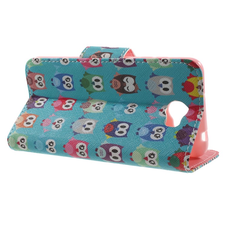 Patterned Leather Flip Case with Stand Card Slots for Huawei Y5II / Y5 II - Adorable Owls-3