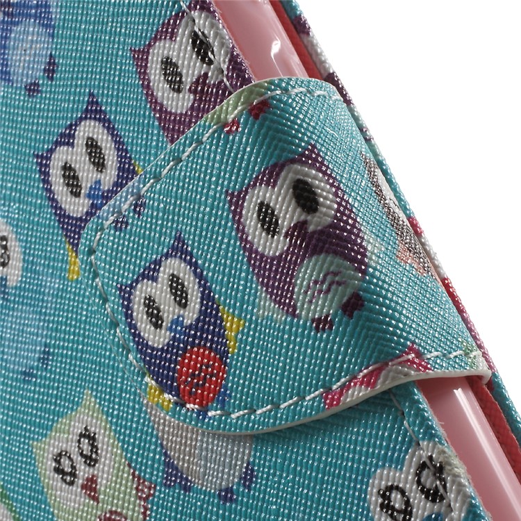 Patterned Leather Flip Case with Stand Card Slots for Huawei Y5II / Y5 II - Adorable Owls-6