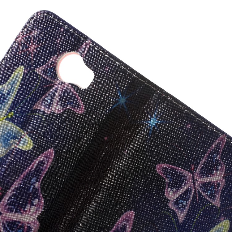 Patterned PU Leather Case Stand Cover for Huawei Y5II / Y5 II - Shiny Colorful Butterflies-6