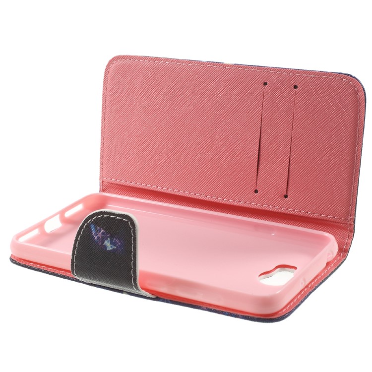 Patterned PU Leather Case Stand Cover for Huawei Y5II / Y5 II - Shiny Colorful Butterflies-9