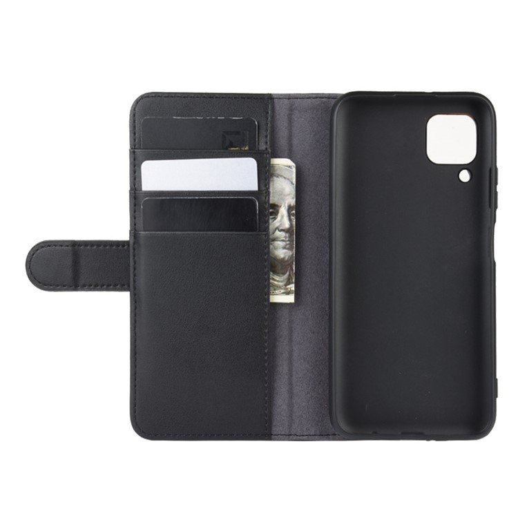 Cubierta Del Teléfono De Soporte De La Carpeta Serraje Genuina Para Huawei Nova 6 SE - Negro-4
