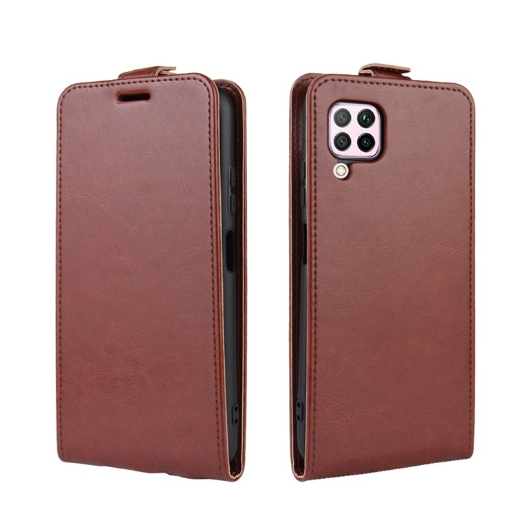 Crazy Horse Skin Card Slot Leather Vertical Flip Cover Phone Case for Huawei nova 6 SE - Brown-2