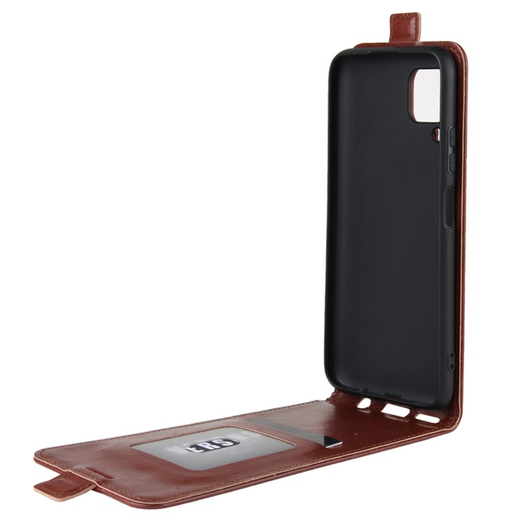 Crazy Horse Skin Card Slot Leather Vertical Flip Cover Phone Case for Huawei nova 6 SE - Brown-6