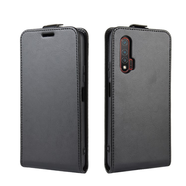 Crazy Horse Vertical Flip Leather Phone Shell Cover with Card Holder for Huawei nova 6 5G - Black-2