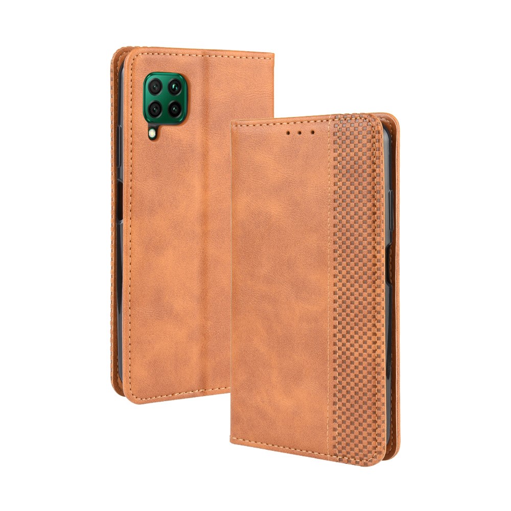 Caso Del Soporte De La Carpeta De Cuero De Estilo Vintage Para Huawei Nova 6 SE - Marrón-2