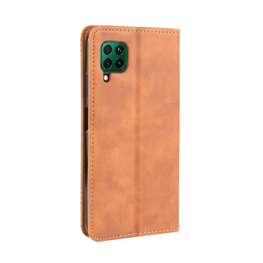 Caso Del Soporte De La Carpeta De Cuero De Estilo Vintage Para Huawei Nova 6 SE - Marrón-7