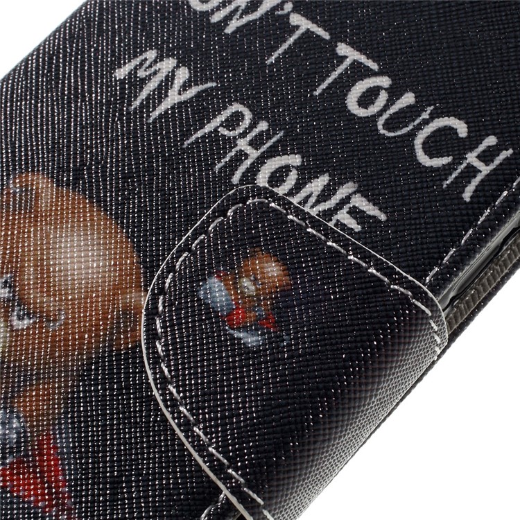 Patterned Flip Leather Wallet Stand Cover for Huawei Y6 Pro / Enjoy 5 - Do Not Touch My Phone and Cool Bear-4