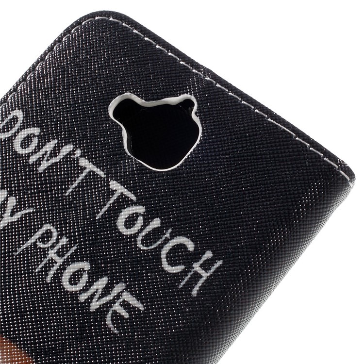 Patterned Flip Leather Wallet Stand Cover for Huawei Y6 Pro / Enjoy 5 - Do Not Touch My Phone and Cool Bear-5