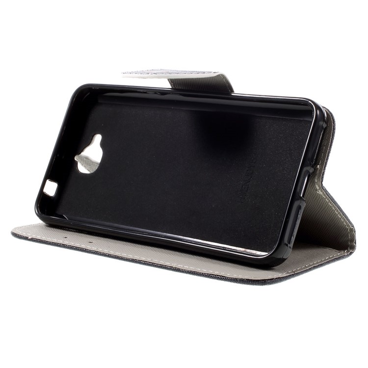 Patterned Flip Leather Wallet Stand Cover for Huawei Y6 Pro / Enjoy 5 - Do Not Touch My Phone and Cool Bear-6