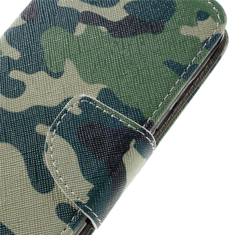 Illustration Leather Folio Protective Cover for Huawei Y6 Pro / Enjoy 5 - Camouflage Pattern-4