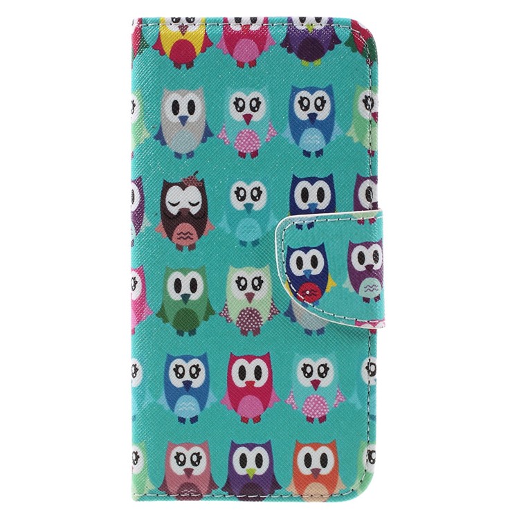 Pattern Printing Leather Flip Phone Case for Huawei Y6 Pro / Enjoy 5 - Adorable Owls-3
