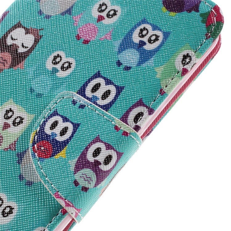 Pattern Printing Leather Flip Phone Case for Huawei Y6 Pro / Enjoy 5 - Adorable Owls-4